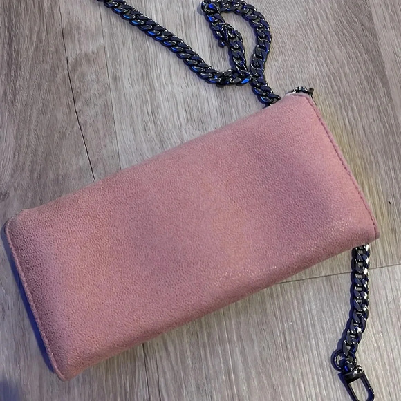 Stella McCartney Mini Falabella Metallic Wallet in Pink Suede - Picture 14 of 15